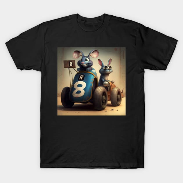 Letter R for Racing Rabbits from AdventuresOfSela T-Shirt by Parody-is-King